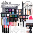 POPFEEL Makeup Full Kit Female Make Up Set Eye Shadow Eyeshadow Palette Lip Gloss Mascara Eyeliner Brushes Bag Make-up for Women