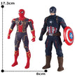 17 Cm Children Toys Marvel Anime Figures Spiderman Hulk Action Figure Iron Man Cartoon Kids Toy Christmas Gift Glow Doll Hobbies