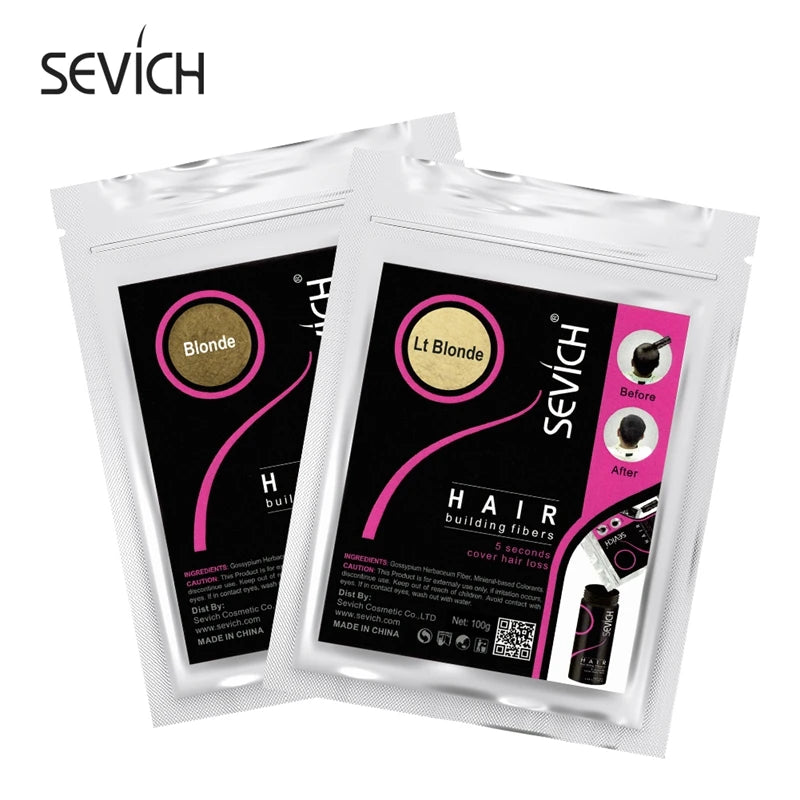 Sevich 500g Hair Building Fiber 10 Color Keratin Powders Fibers Hair Regrowth Fiber Hair Refill Instant Salon Hair Treatment