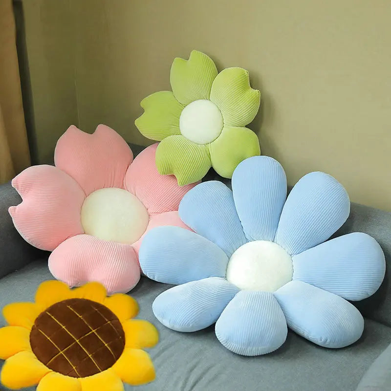 35/45cm Stuffed Six Petal Flower Cushion Girly Room Decor Sunflower Pillow Bay Window Pink Flower Sit Bedroom Seat Pillow