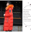 2024 Women's Down Parkas Winter Jacket Big Fur Collar Thick Slim Coat Fashion Hooded Cotton Outerwear Long Winter Woman Coat