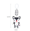 Newborn Bells Soft Plush Rattle Toy Crib Hanging Bell Car Seat Travel Stroller Black And White Wind Chime Educational Toy Gift