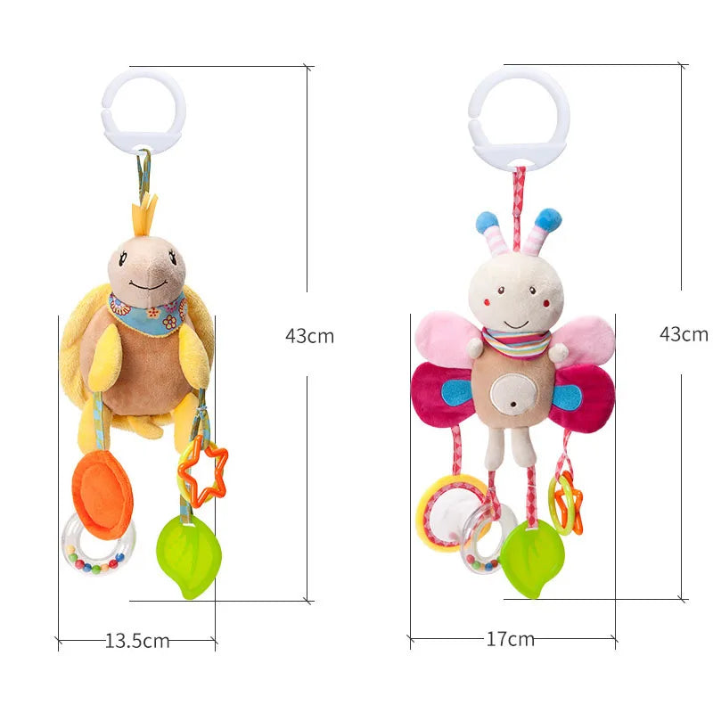 Good Quality Newborn Baby Rattles Plush Stroller Cartoon Animal Toys Baby Mobiles Hanging Bell Educational Baby Toys 0-24 Months