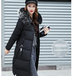 2024 Women's Down Parkas Winter Jacket Big Fur Collar Thick Slim Coat Fashion Hooded Cotton Outerwear Long Winter Woman Coat