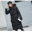 2024 Women's Down Parkas Winter Jacket Big Fur Collar Thick Slim Coat Fashion Hooded Cotton Outerwear Long Winter Woman Coat