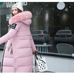 2024 Women's Down Parkas Winter Jacket Big Fur Collar Thick Slim Coat Fashion Hooded Cotton Outerwear Long Winter Woman Coat