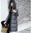 2024 Women's Down Parkas Winter Jacket Big Fur Collar Thick Slim Coat Fashion Hooded Cotton Outerwear Long Winter Woman Coat