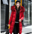 2024 Women's Down Parkas Winter Jacket Big Fur Collar Thick Slim Coat Fashion Hooded Cotton Outerwear Long Winter Woman Coat