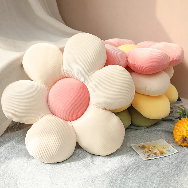 35/45cm Stuffed Six Petal Flower Cushion Girly Room Decor Sunflower Pillow Bay Window Pink Flower Sit Bedroom Seat Pillow