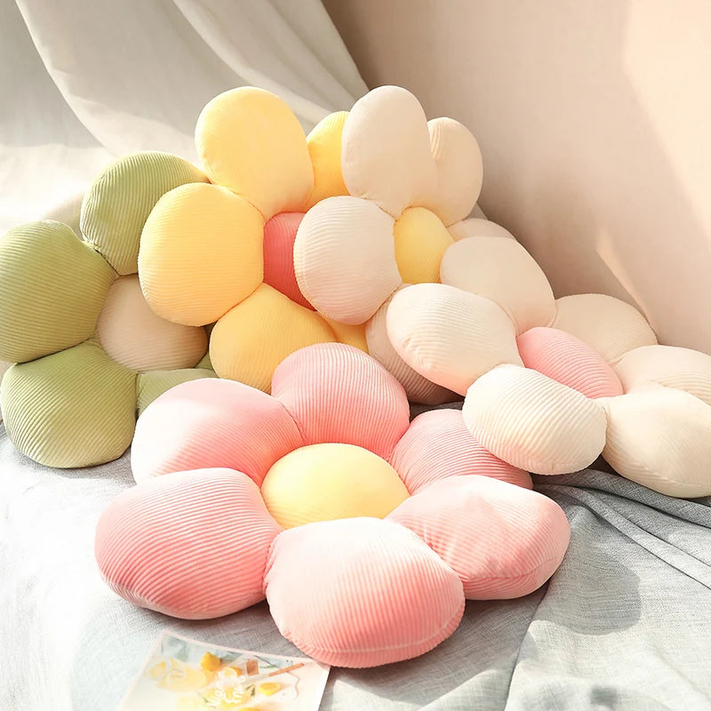 35/45cm Stuffed Six Petal Flower Cushion Girly Room Decor Sunflower Pillow Bay Window Pink Flower Sit Bedroom Seat Pillow