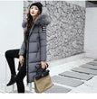 2024 Women's Down Parkas Winter Jacket Big Fur Collar Thick Slim Coat Fashion Hooded Cotton Outerwear Long Winter Woman Coat