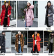 2024 Women's Down Parkas Winter Jacket Big Fur Collar Thick Slim Coat Fashion Hooded Cotton Outerwear Long Winter Woman Coat