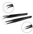 NAGARAKU Stainless Steel Straight Curved Nail Tools Volume Eyelash Accurate Tweezers Nippers Pointed Clip Set Makeup Tools