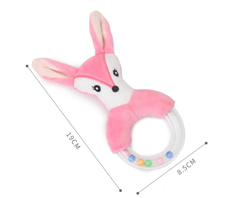 QWZ Hot Cute Baby Rattle Toys Rabbit Plush Baby Cartoon Bed Toys for Newborn 0-24 Months Educational Toy Sheep Bear Hand Bells