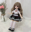 30cm Bjd Doll 12 Moveable Joints 1/6 Girl's Dress 3D Brown Eyes Toy with Clothes Shoes Kids Toys for Girl Children Gift