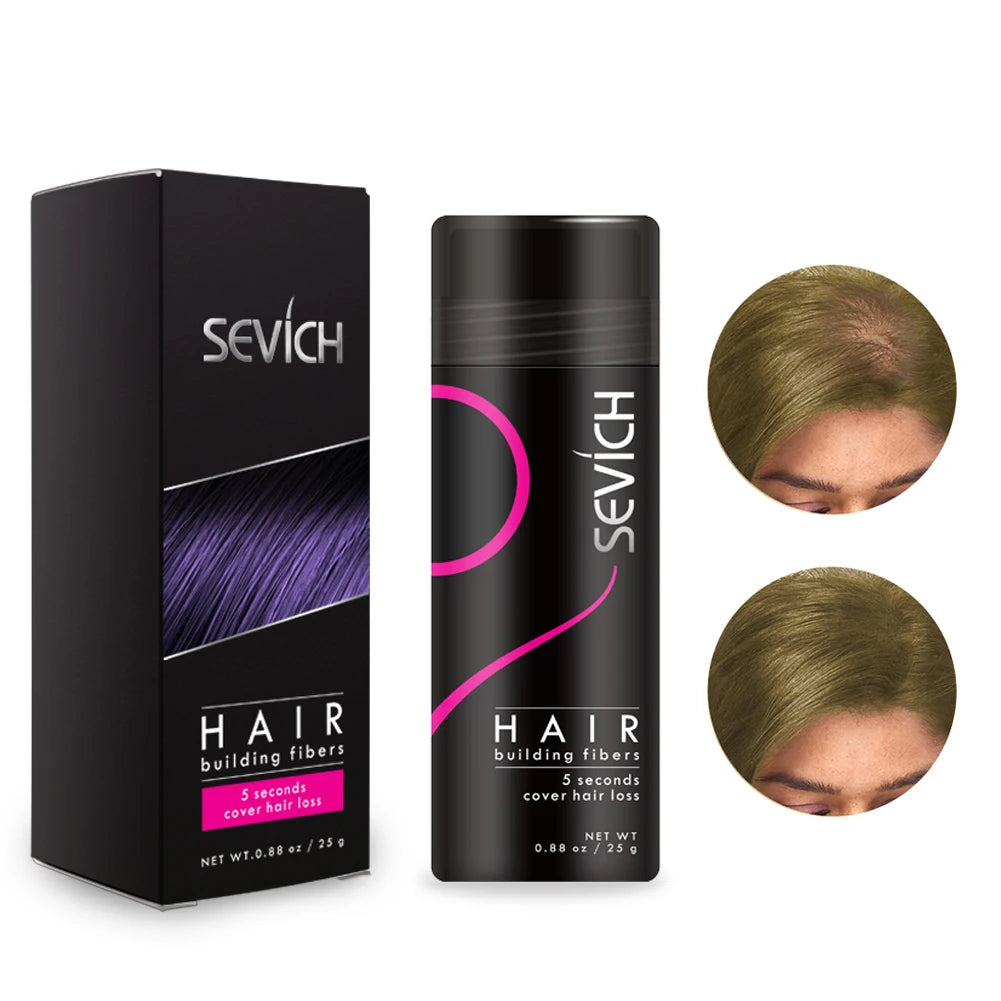 Hair Building Fibers Keratin Thicker Anti Hair Loss Products Concealer Refill Thickening Hair Fiber Powders Growth sevich 25g