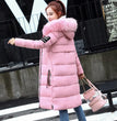 Winter coats women down jackets 2024 long slim solid color coat female Jackets outerwears woman parkas clothes zip fur collar