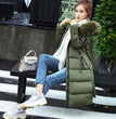 Winter coats women down jackets 2024 long slim solid color coat female Jackets outerwears woman parkas clothes zip fur collar