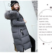 2024 Women's Down Parkas Winter Jacket Big Fur Collar Thick Slim Coat Fashion Hooded Cotton Outerwear Long Winter Woman Coat