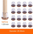 16PCS Transparent Table Chair Leg Protectors Caps Round Square for Furniture Foot Legs Cover Floor Protector with Felt Bottom