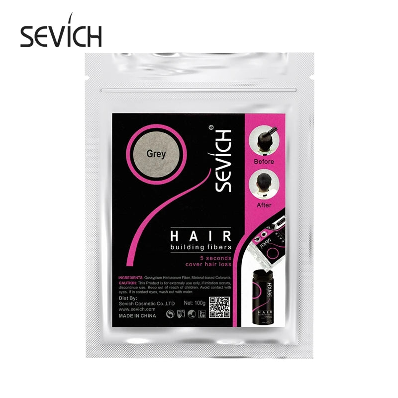 Sevich 100g Hair Fibers gift Keratin Hair Building Fiber Powder Refill Hair Growth Fiber Hairline Black Brown Hair Loss Products