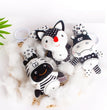 Newborn Bells Soft Plush Rattle Toy Crib Hanging Bell Car Seat Travel Stroller Black And White Wind Chime Educational Toy Gift