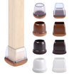 16PCS Transparent Table Chair Leg Protectors Caps Round Square for Furniture Foot Legs Cover Floor Protector with Felt Bottom