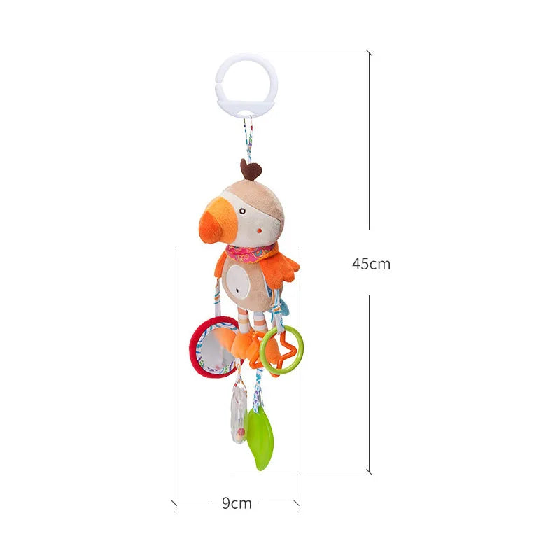 Good Quality Newborn Baby Rattles Plush Stroller Cartoon Animal Toys Baby Mobiles Hanging Bell Educational Baby Toys 0-24 Months