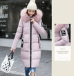 Winter coats women down jackets 2024 long slim solid color coat female Jackets outerwears woman parkas clothes zip fur collar