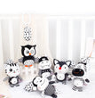 Newborn Bells Soft Plush Rattle Toy Crib Hanging Bell Car Seat Travel Stroller Black And White Wind Chime Educational Toy Gift