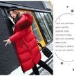 2024 Women's Down Parkas Winter Jacket Big Fur Collar Thick Slim Coat Fashion Hooded Cotton Outerwear Long Winter Woman Coat