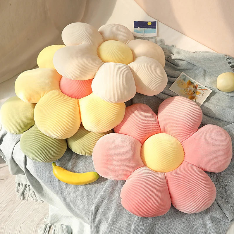 35/45cm Stuffed Six Petal Flower Cushion Girly Room Decor Sunflower Pillow Bay Window Pink Flower Sit Bedroom Seat Pillow