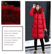 2024 Women's Down Parkas Winter Jacket Big Fur Collar Thick Slim Coat Fashion Hooded Cotton Outerwear Long Winter Woman Coat