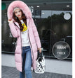 2024 Women's Down Parkas Winter Jacket Big Fur Collar Thick Slim Coat Fashion Hooded Cotton Outerwear Long Winter Woman Coat