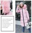 2024 Women's Down Parkas Winter Jacket Big Fur Collar Thick Slim Coat Fashion Hooded Cotton Outerwear Long Winter Woman Coat