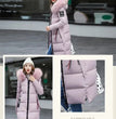 Winter coats women down jackets 2024 long slim solid color coat female Jackets outerwears woman parkas clothes zip fur collar