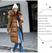 2024 Women's Down Parkas Winter Jacket Big Fur Collar Thick Slim Coat Fashion Hooded Cotton Outerwear Long Winter Woman Coat