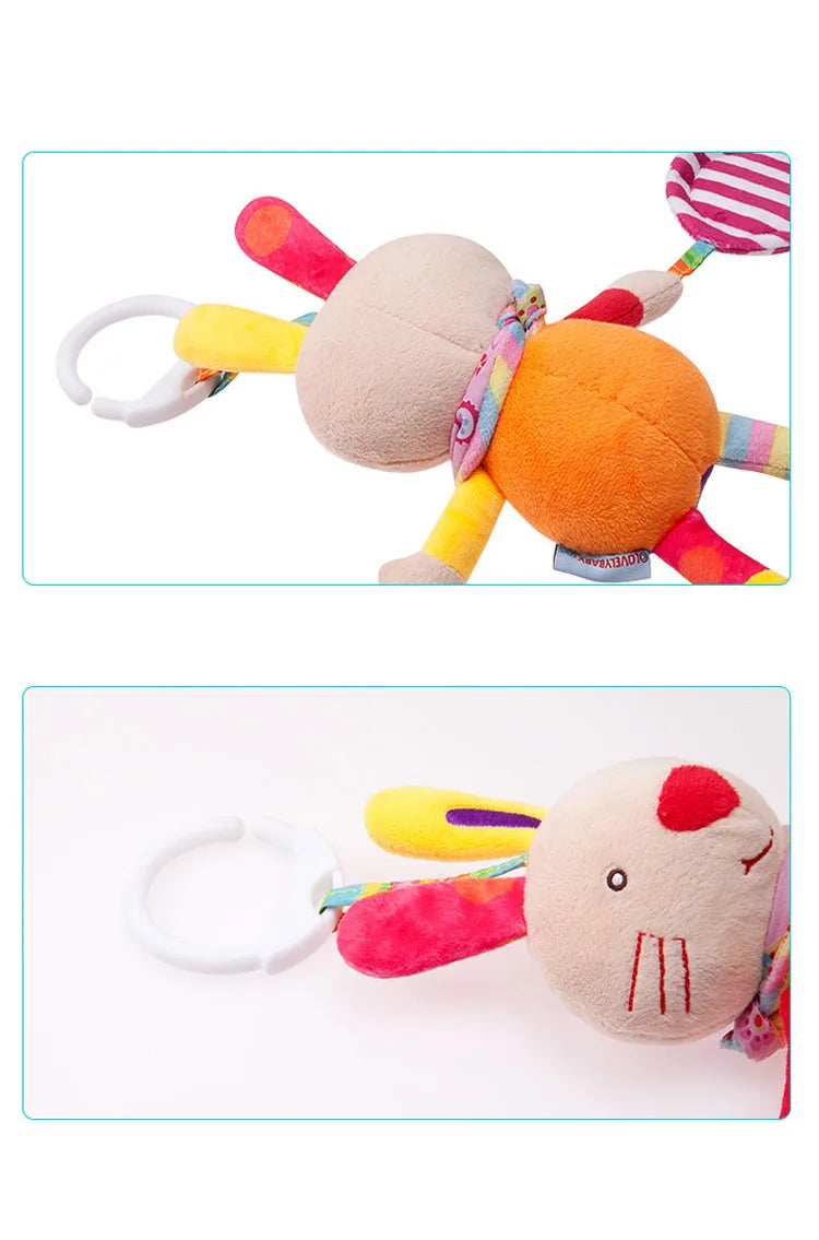 Good Quality Newborn Baby Rattles Plush Stroller Cartoon Animal Toys Baby Mobiles Hanging Bell Educational Baby Toys 0-24 Months