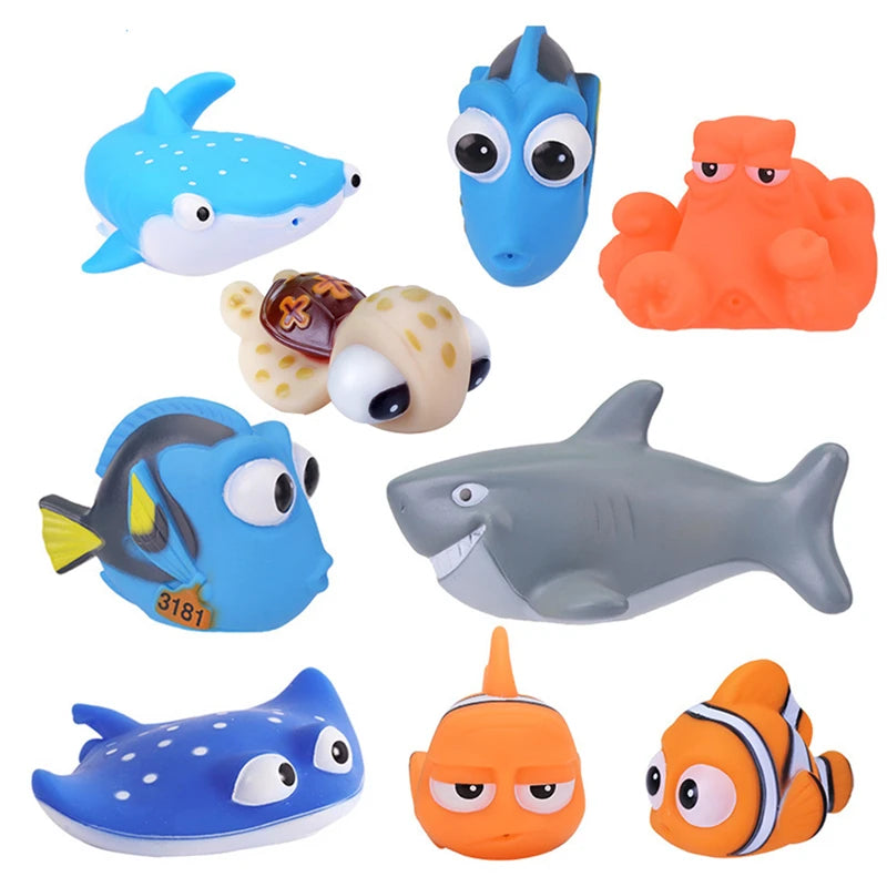 HOT Lovely Baby Bath Toys Water Spraying Squeeze Sounding Debbling Toys Kids Float Water Tub Rubber Bathroom Play Animals