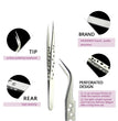 NAGARAKU Stainless Steel Straight Curved Nail Tools Volume Eyelash Accurate Tweezers Nippers Pointed Clip Set Makeup Tools