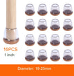 16PCS Transparent Table Chair Leg Protectors Caps Round Square for Furniture Foot Legs Cover Floor Protector with Felt Bottom