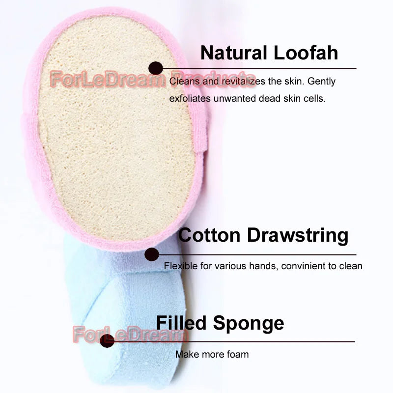 Loofah Bath Sponge Shower Body Cleaning Glove Tool Scrubber Ponge Brush Pad Horniness Remover Bathroom Supplies Random Color