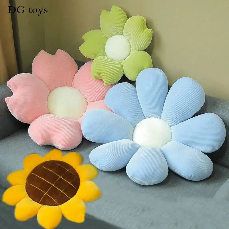 35/45cm Stuffed Six Petal Flower Cushion Girly Room Decor Sunflower Pillow Bay Window Pink Flower Sit Bedroom Seat Pillow