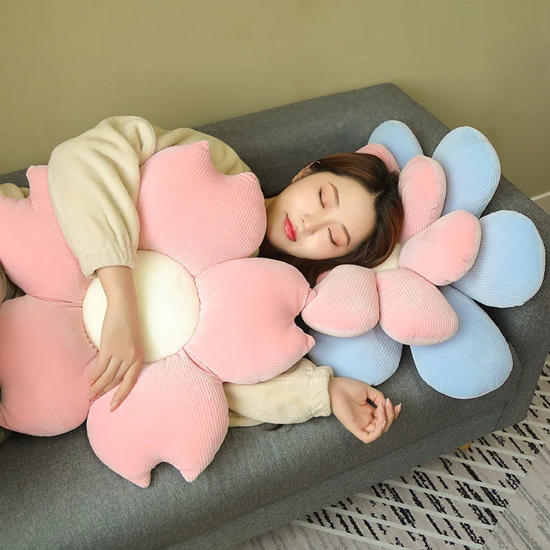 35/45cm Stuffed Six Petal Flower Cushion Girly Room Decor Sunflower Pillow Bay Window Pink Flower Sit Bedroom Seat Pillow