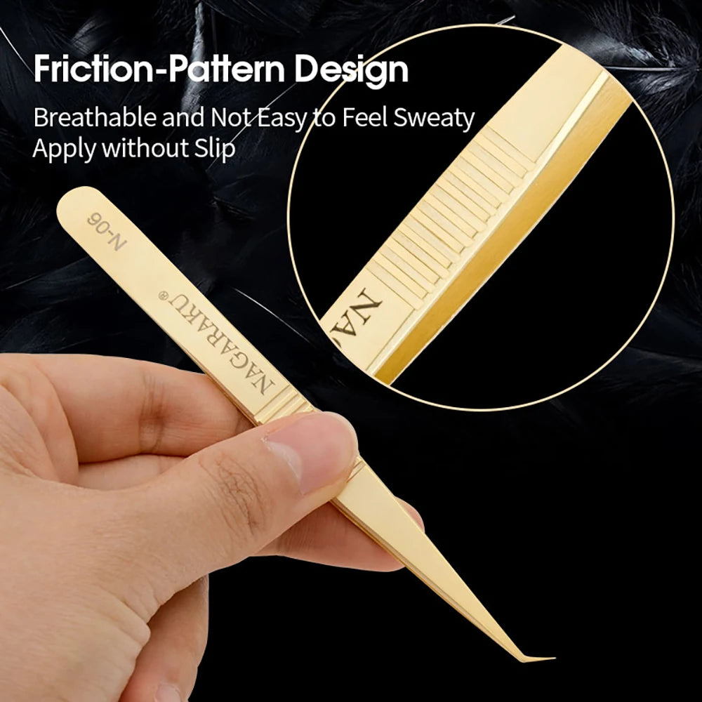 NAGARAKU Eyelash Extension Tweezers Makeup Stainless Steel Eyelash 3D accurate Clip