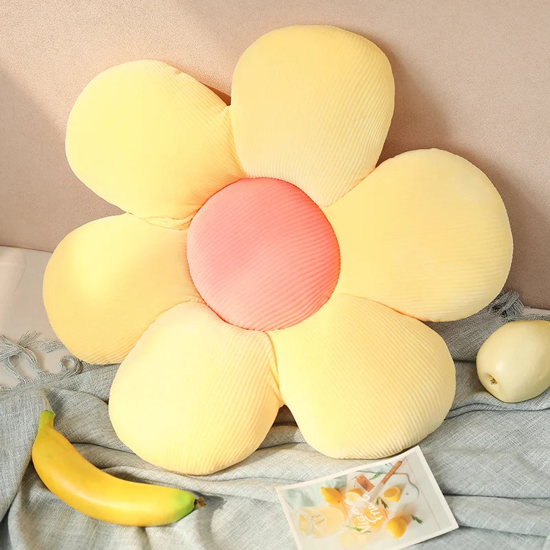 35/45cm Stuffed Six Petal Flower Cushion Girly Room Decor Sunflower Pillow Bay Window Pink Flower Sit Bedroom Seat Pillow