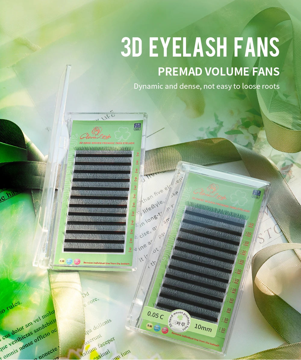 GLAMLASH L/LU/M W Shape Eyelash Extension 3D Premade Volume Fan Lashes W Style YY Lashes Faux Mink Volume Lashes Natural Eyelash