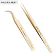 NAGARAKU Stainless Steel Straight Curved Nail Tools Volume Eyelash Accurate Tweezers Nippers Pointed Clip Set Makeup Tools