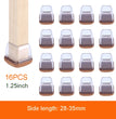 16PCS Transparent Table Chair Leg Protectors Caps Round Square for Furniture Foot Legs Cover Floor Protector with Felt Bottom