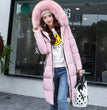 Winter coats women down jackets 2024 long slim solid color coat female Jackets outerwears woman parkas clothes zip fur collar